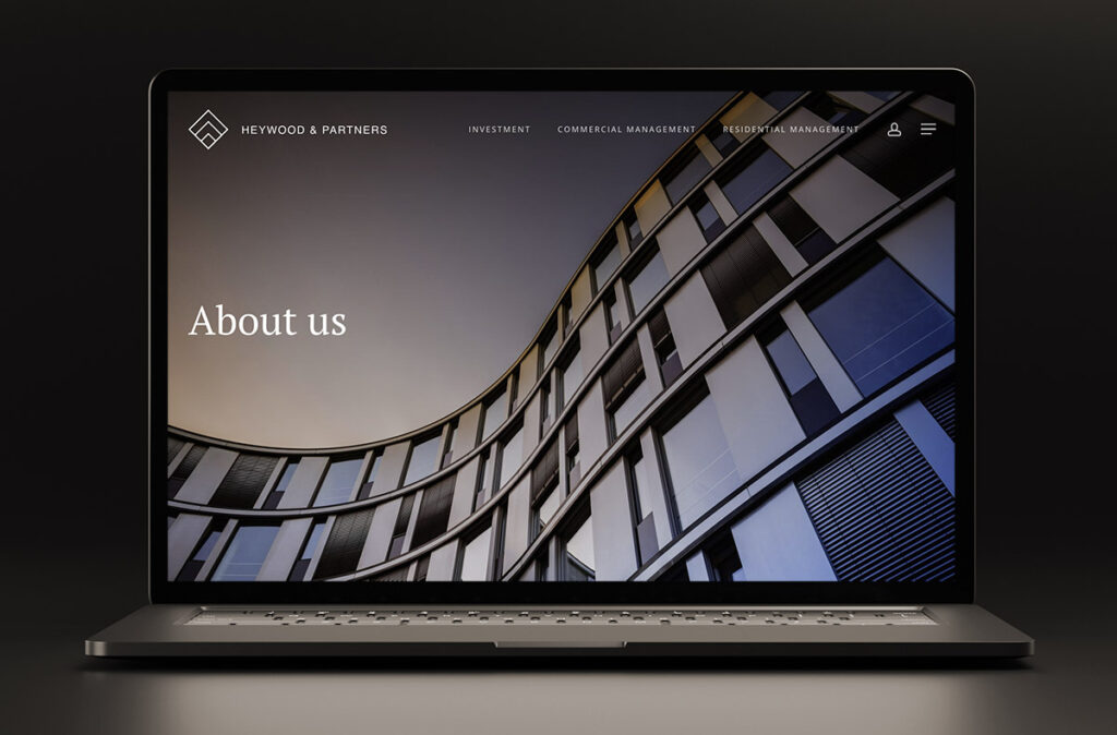 laptop with website of london property design